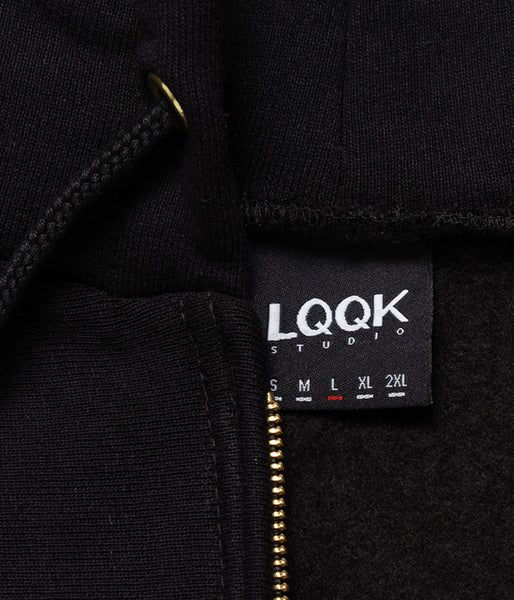 LQQK Studio/SIGNATURE FLEECE ZIP HOODIE (BLACK)