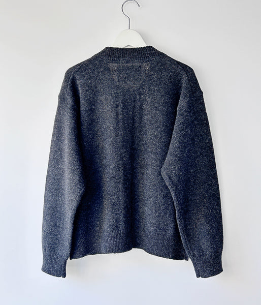 MHL./FINE SHETLAND WOOL CARDIGAN WOMENS (DARK CHARCOAL)