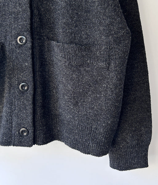 MHL./FINE SHETLAND WOOL CARDIGAN WOMENS (DARK CHARCOAL)