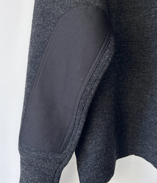 MHL./DRY MERINO WOOL CREW KNIT (DARK CHARCOAL)