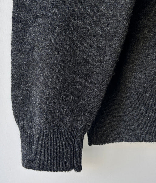 MHL./FINE SHETLAND WOOL CARDIGAN (DARK CHARCOAL)