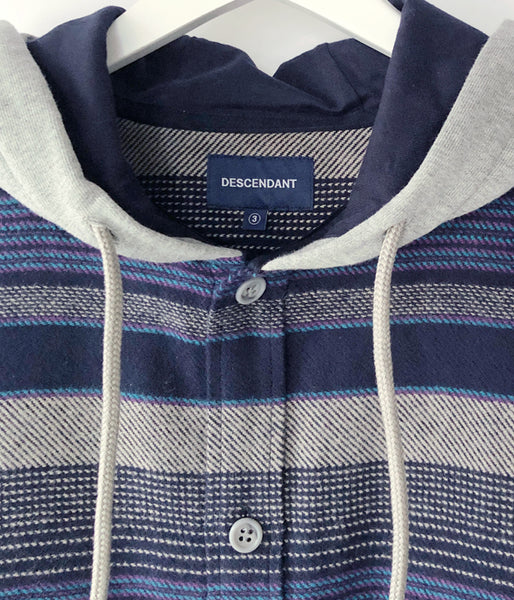 DESCENDANT/SPICOLI HOODED LS SHIRT (NAVY)