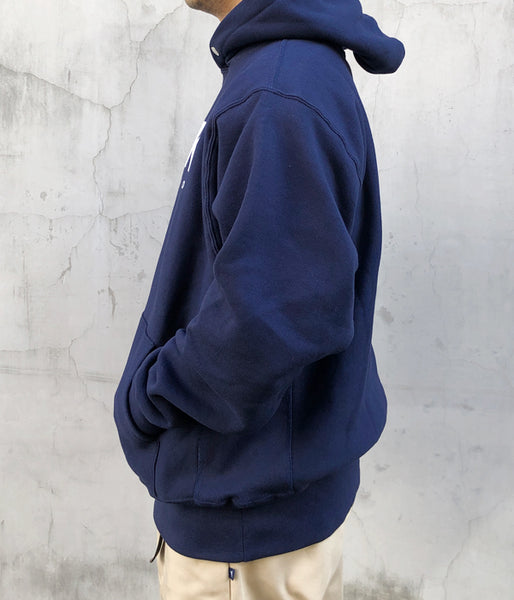 LQQK Studio/SIGNATURE SNAP FLEECE HOODIE (NAVY)