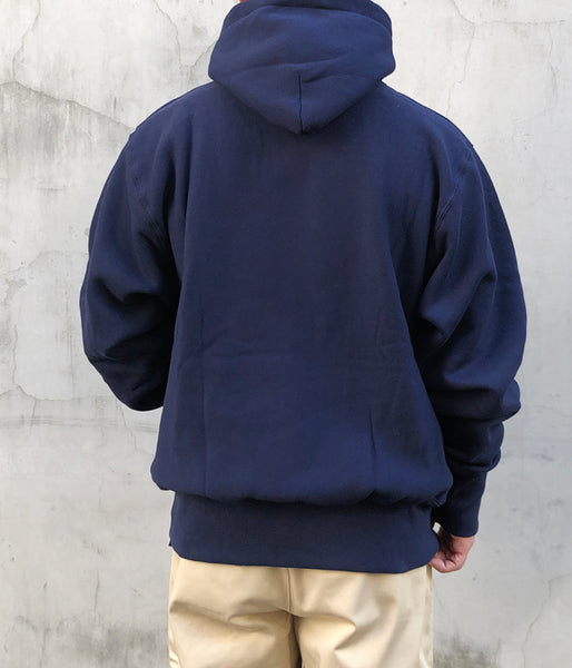 LQQK Studio/SIGNATURE SNAP FLEECE HOODIE (NAVY)