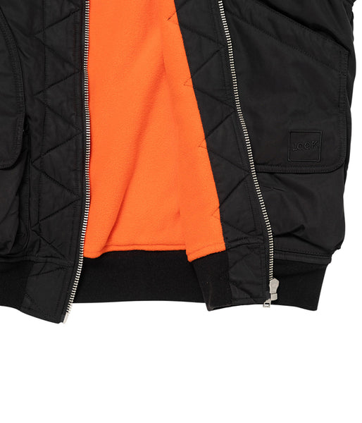 LQQK Studio/LINER JACKET (BLACK ORANGE)