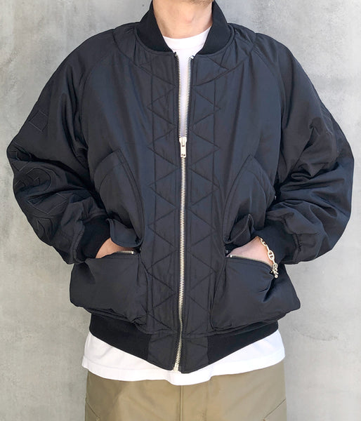 LQQK Studio/LINER JACKET (BLACK ORANGE)