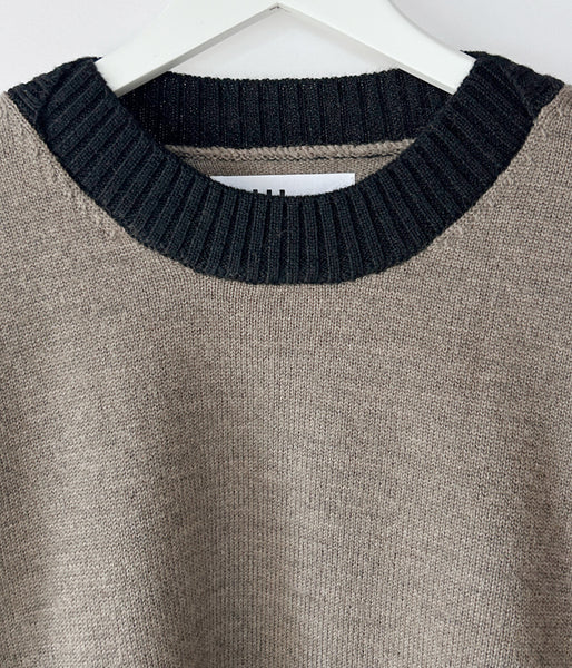 MHL./PURE WOOL CREW KNIT (TAUPE)