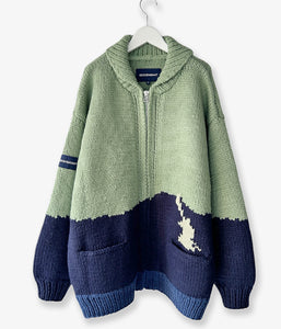 DESCENDANT/DAWN COWICHAN SWEATER (GREEN)