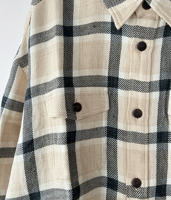 美品　visvim LUMBER CHECK L/S(beige)サイズ1 visvim/LUMBER CHECK L/S (BEIGE)