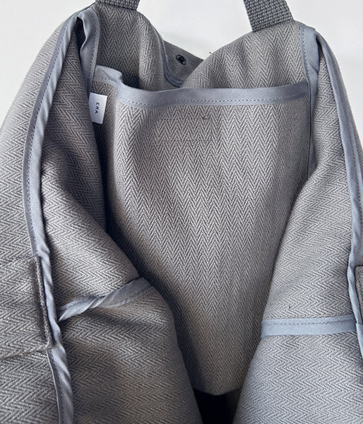 ERA./HOMMA HERRINGBONE BIG SHOULDER BAG (GRAY)