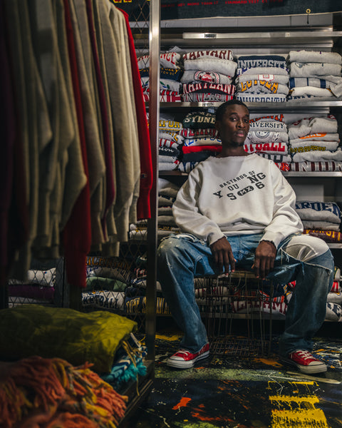 SAINT MICHAEL/BJ_CREW NECK SWEAT/YOUNG/WHT