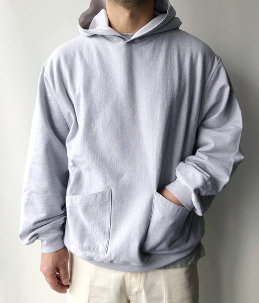 blurhms ROOTSTOCK/THIN-SWEAT SEPARATE-POCKET HOODIE P/O (HEATHER WHITE)