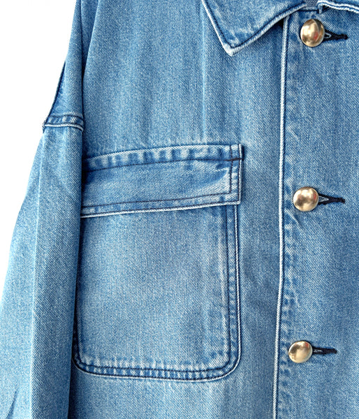 DIGAWEL/JEAN BARN COAT (Fade-blue)