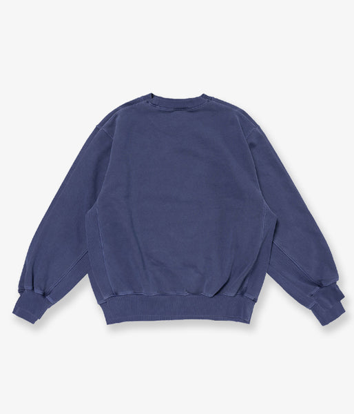 LQQK Studio/WASHED FLEECE CREWNECK (WASHED NAVY)