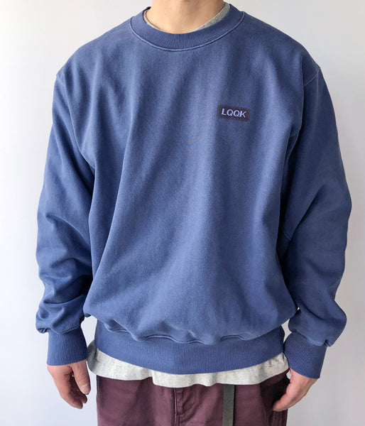 LQQK Studio/WASHED FLEECE CREWNECK (WASHED NAVY)