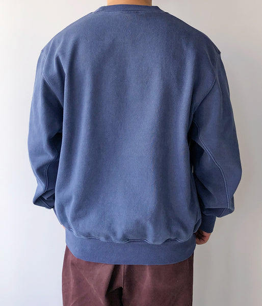 LQQK Studio/WASHED FLEECE CREWNECK (WASHED NAVY)