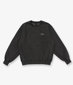 LQQK Studio/WASHED FLEECE CREWNECK (WASHED BLACK)