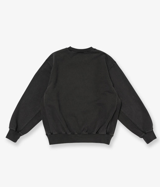 LQQK Studio/WASHED FLEECE CREWNECK (WASHED BLACK)