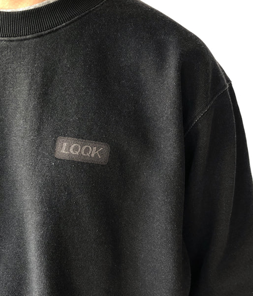 LQQK Studio/WASHED FLEECE CREWNECK (WASHED BLACK)