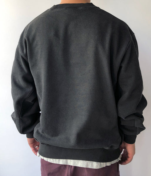 LQQK Studio/WASHED FLEECE CREWNECK (WASHED BLACK)