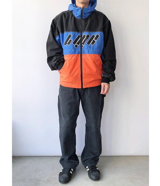 LQQK Studio/MOTORCYCLE JACKET (BLACK BLUE ORANGE)