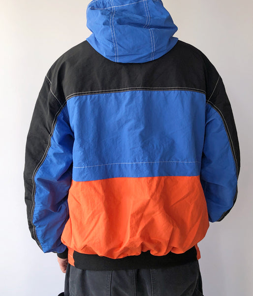 LQQK Studio/MOTORCYCLE JACKET (BLACK BLUE ORANGE)