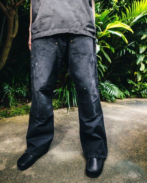 SAINT MICHAEL/DOUBLE KNEE PANTS/BLACK