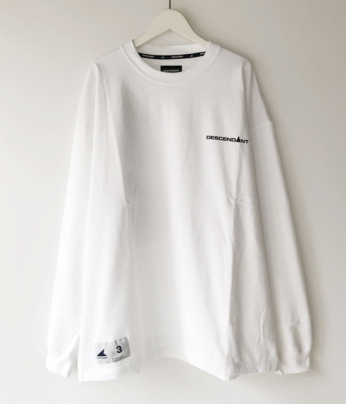 DESCENDANT 長袖ORGANIC COTTON LS Mサイズ DESCENDANT/ENVIRONMENT ORGANIC COTTON LS (WHITE)
