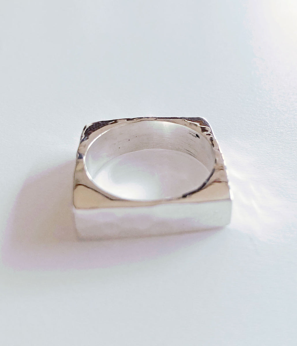 INTERIM/TAXCO SILVER FLAT BUMPY RING