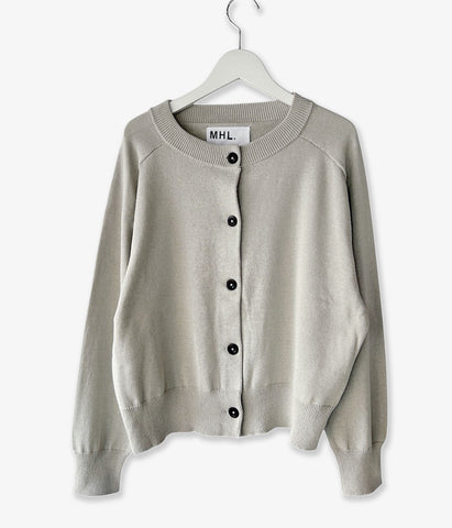 MHL./COATED DRY COTTON CARDIGAN WOMENS (LIGHT GREY)