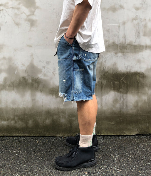 SAINT MICHAEL/DOUBLE KNEE SHORTS/BLUE