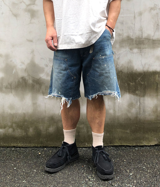 SAINT MICHAEL/DOUBLE KNEE SHORTS/BLUE