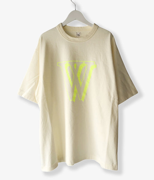 blurhms ROOTSTOCK/W-W 88/12 Print Tee WIDE (IVORYxYELLOW)