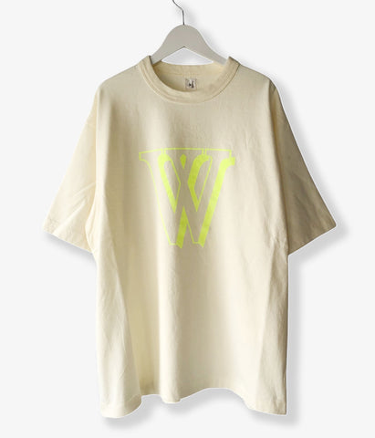blurhms ROOTSTOCK/W-W 88/12 Print Tee WIDE (IVORYxYELLOW)
