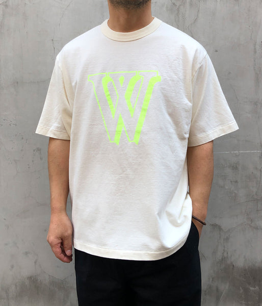 blurhms ROOTSTOCK/W-W 88/12 Print Tee WIDE (IVORYxYELLOW)