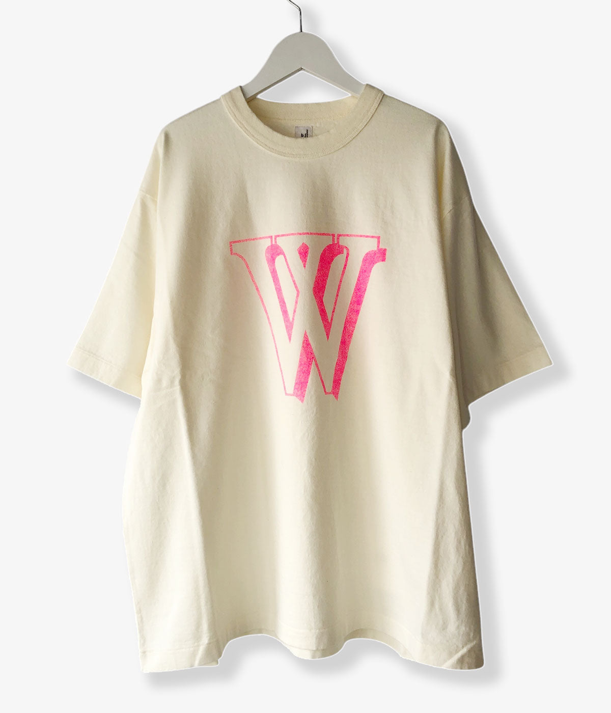 blurhms ROOTSTOCK/W-W 88/12 Print Tee WIDE (WHITExPINK)