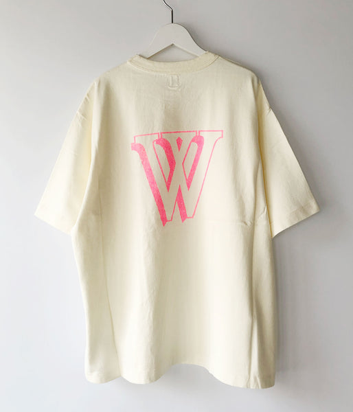 blurhms ROOTSTOCK/W-W 88/12 Print Tee WIDE (WHITExPINK)