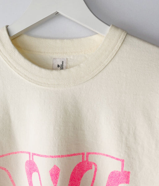 blurhms ROOTSTOCK/W-W 88/12 Print Tee WIDE (WHITExPINK)