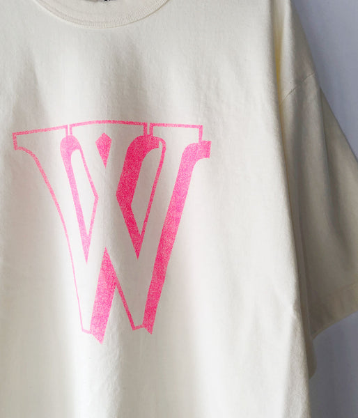blurhms ROOTSTOCK/W-W 88/12 Print Tee WIDE (WHITExPINK)
