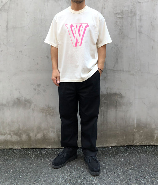 blurhms ROOTSTOCK/W-W 88/12 Print Tee WIDE (WHITExPINK)