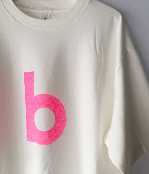 blurhms ROOTSTOCK/bd Print Tee WIDE (WHITExPINK)