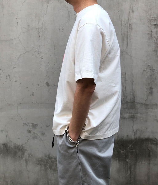 blurhms ROOTSTOCK/bd Print Tee WIDE (WHITExPINK)