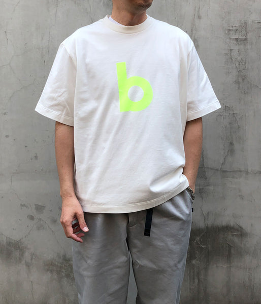 blurhms ROOTSTOCK/bd Print Tee WIDE (WHITExYELLOW)