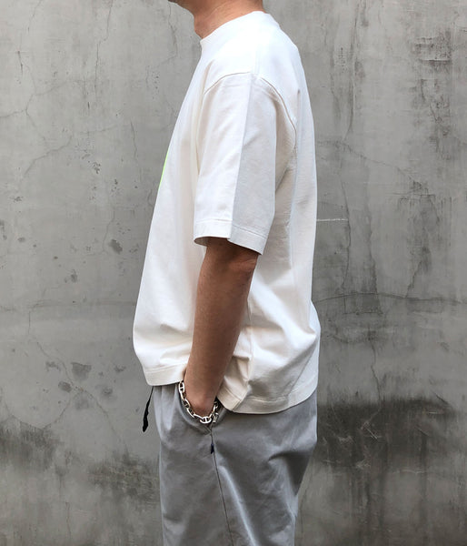 blurhms ROOTSTOCK/bd Print Tee WIDE (WHITExYELLOW)