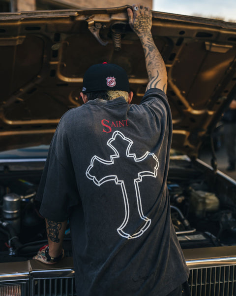 SAINT MICHAEL/2PC_SS TEE/2PAC/BLACK