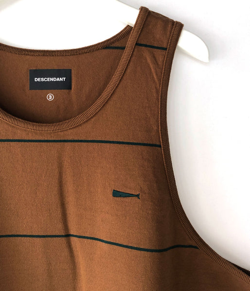 DESCENDANT/CACHALOT STRIPE TANK TOP (BROWN)