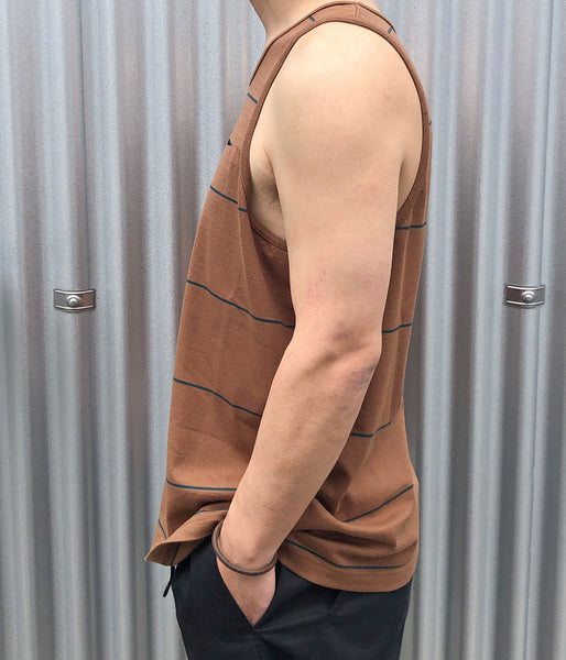 DESCENDANT/CACHALOT STRIPE TANK TOP (BROWN)