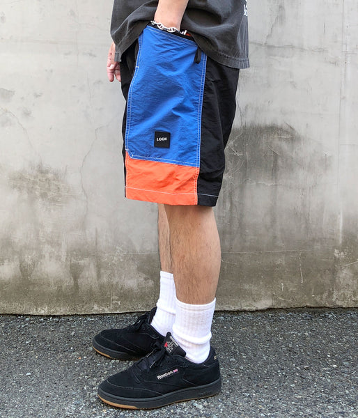 LQQK Studio/MOTORCYCLE SHORTS (BLACK BLUE ORANGE)