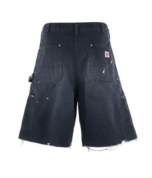SAINT MICHAEL/DOUBLE KNEE SHORTS/BLACK