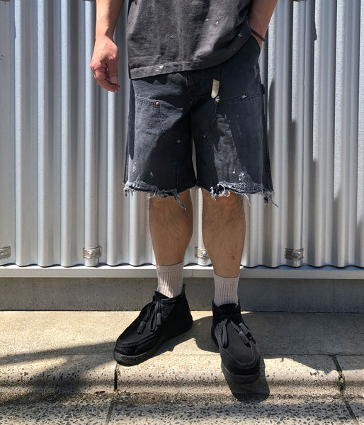 SAINT MICHAEL/DOUBLE KNEE SHORTS/BLACK